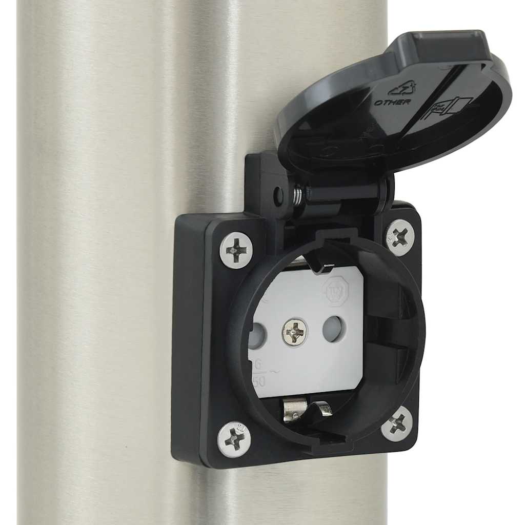 Bollard Lights with Sensor&Outlet 3 pcs 80 cm Stainless Steel IP44