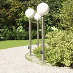 Bollard Lights with Sensor&Outlet 3 pcs 120 cm Stainless Steel IP44