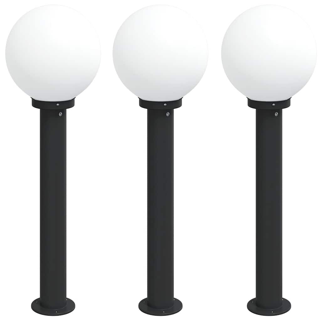 Bollard Lights 3 pcs 80 cm Black IP44