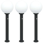 Bollard Lights with Sensor 3 pcs 80 cm Black IP44