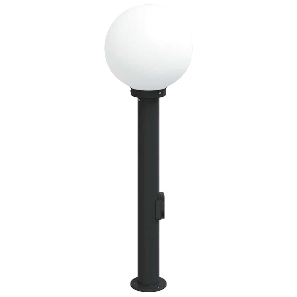 Bollard Light with Outlet 80 cm Black IP44