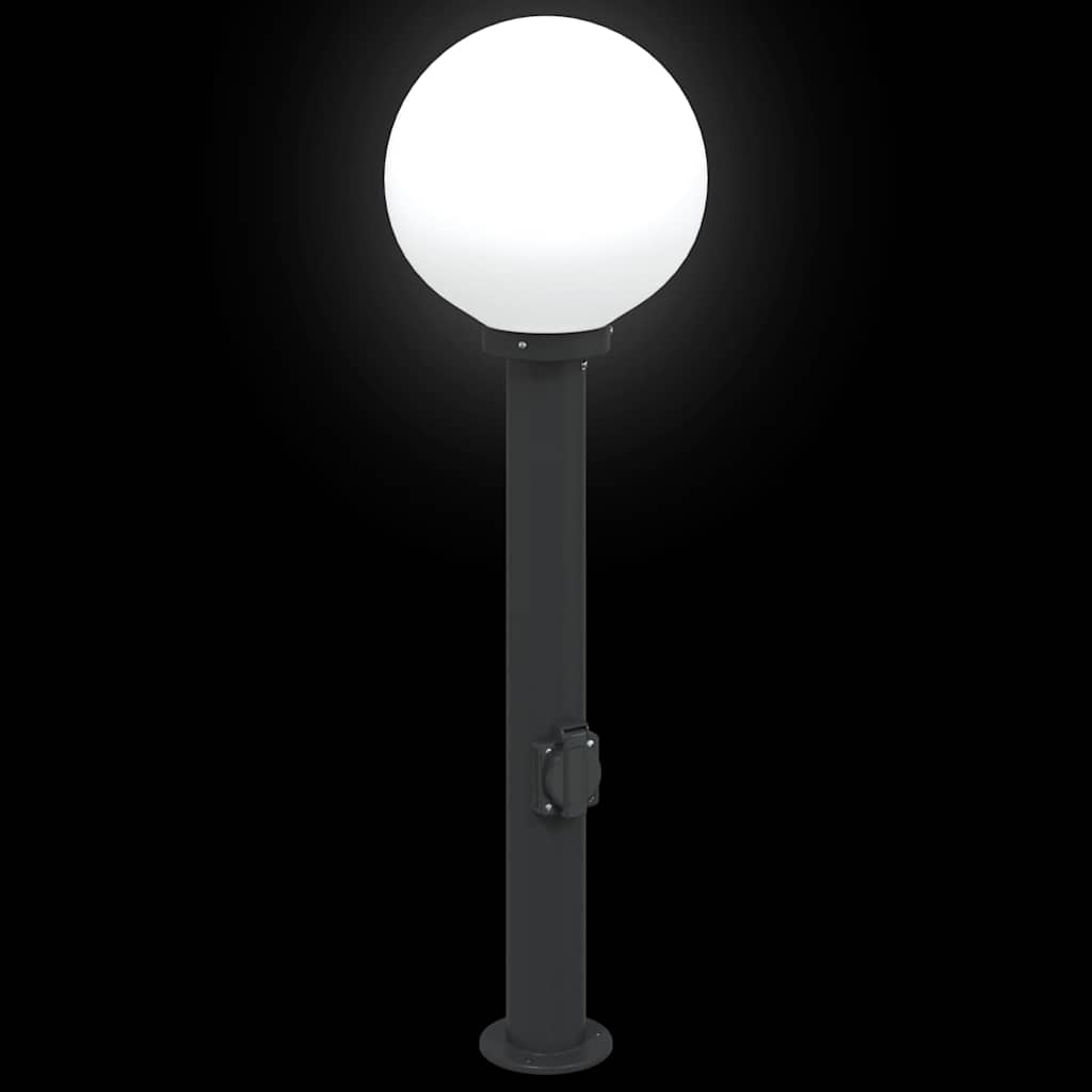 Bollard Light with Outlet 80 cm Black IP44