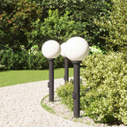 Bollard Lights with Outlet 3 pcs 80 cm Black IP44