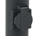 Bollard Lights with Outlet 3 pcs 80 cm Black IP44