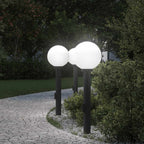 Bollard Lights with Outlet 3 pcs 80 cm Black IP44