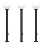 Bollard Lights with Outlet 3 pcs 120 cm Black IP44