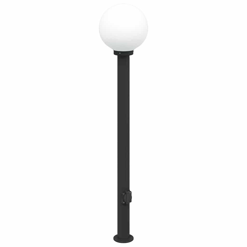 Bollard Lights with Outlet 3 pcs 120 cm Black IP44