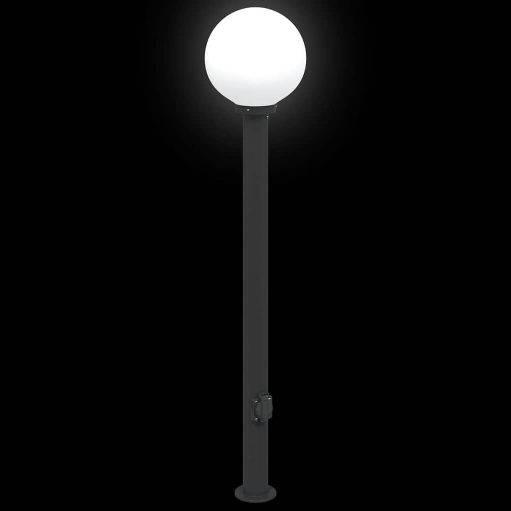 Bollard Lights with Outlet 3 pcs 120 cm Black IP44