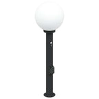 Bollard Light with Sensor&Outlet 80 cm Black IP44
