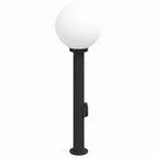 Bollard Light with Sensor&Outlet 80 cm Black IP44