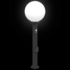 Bollard Light with Sensor&Outlet 80 cm Black IP44