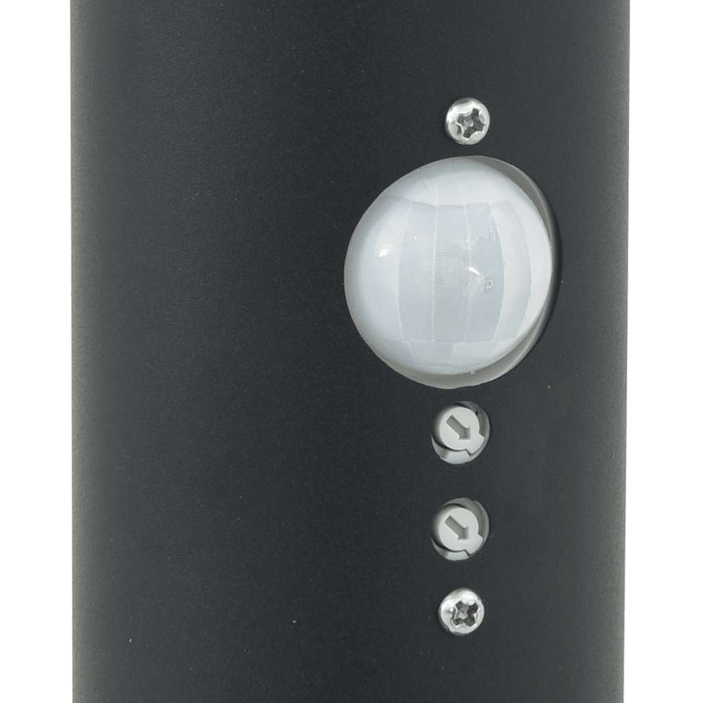 Bollard Light with Sensor&Outlet 80 cm Black IP44