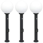 Bollard Lights with Sensor&Outlet 3 pcs 80 cm Black IP44