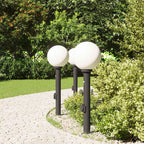 Bollard Lights with Sensor&Outlet 3 pcs 80 cm Black IP44