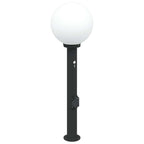 Bollard Lights with Sensor&Outlet 3 pcs 80 cm Black IP44