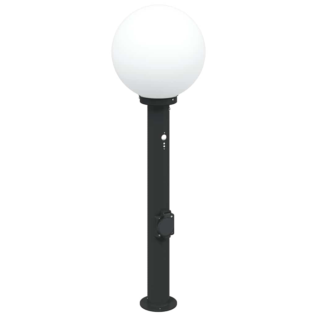 Bollard Lights with Sensor&Outlet 3 pcs 80 cm Black IP44