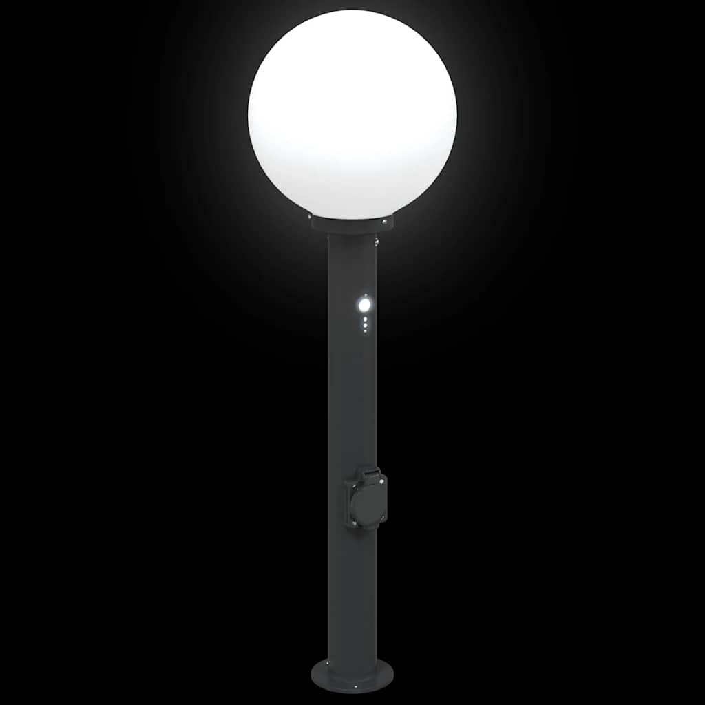 Bollard Lights with Sensor&Outlet 3 pcs 80 cm Black IP44