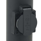 Bollard Light with Sensor&Outlet 120 cm Black IP44
