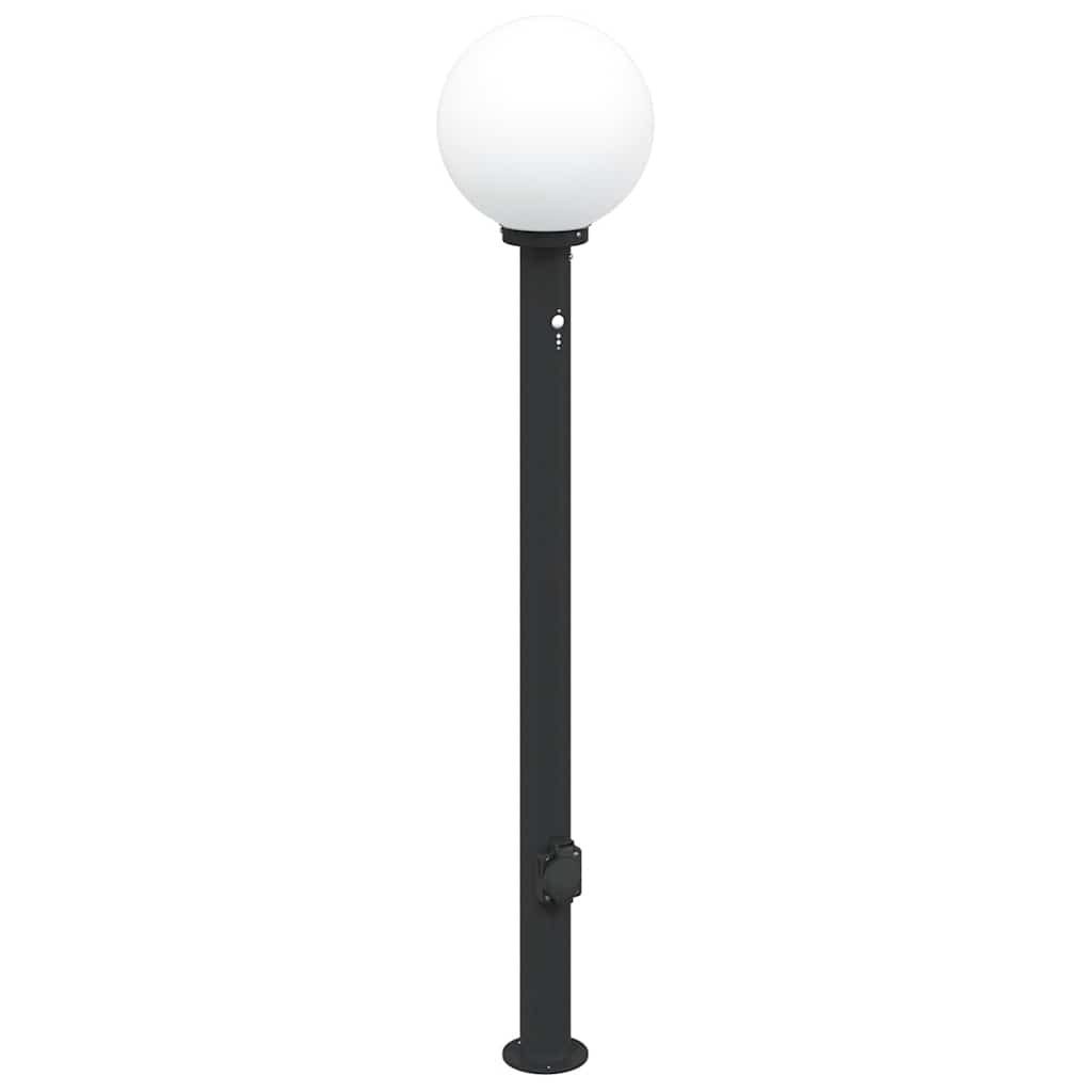 Bollard Lights with Sensor&Outlet 3 pcs 120 cm Black IP44