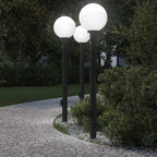 Bollard Lights with Sensor&Outlet 3 pcs 120 cm Black IP44
