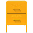 Bedside Cabinet Mustard Yellow 36x39x50.5 cm Steel