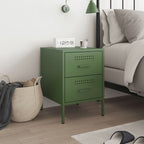 Bedside Cabinet Olive Green 36x39x50.5 cm Steel