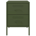 Bedside Cabinet Olive Green 36x39x50.5 cm Steel