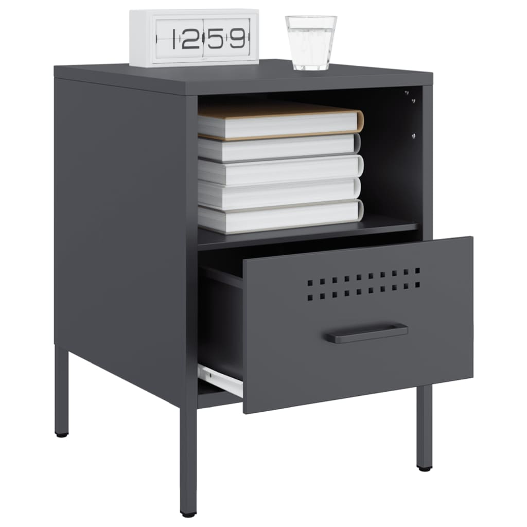 Bedside Cabinets 2 pcs Anthracite 36x39x50.5 cm Steel