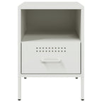 Bedside Cabinet White 36x39x50.5 cm Steel