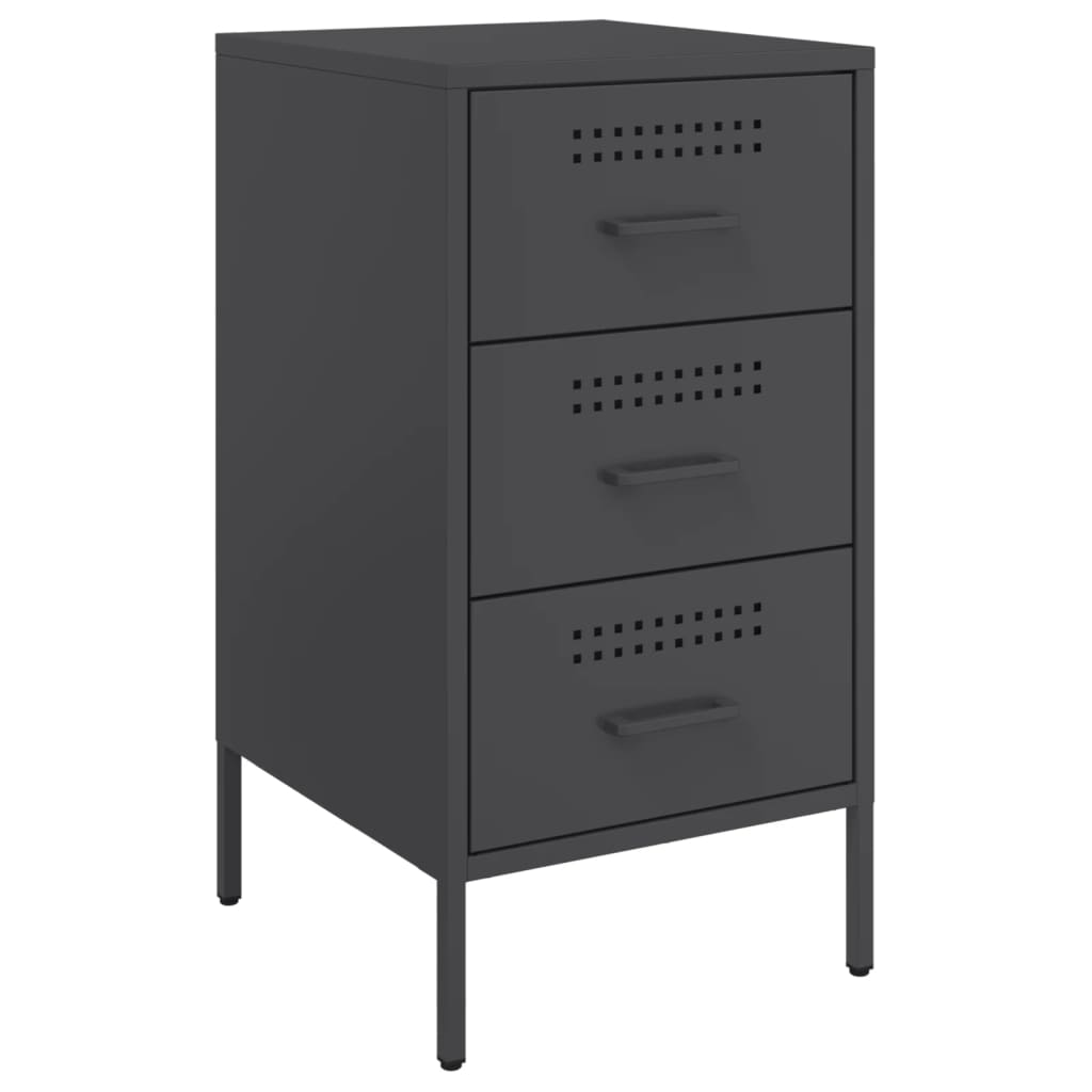 Bedside Cabinet Black 36x39x68 cm Steel
