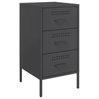 Bedside Cabinet Black 36x39x68 cm Steel