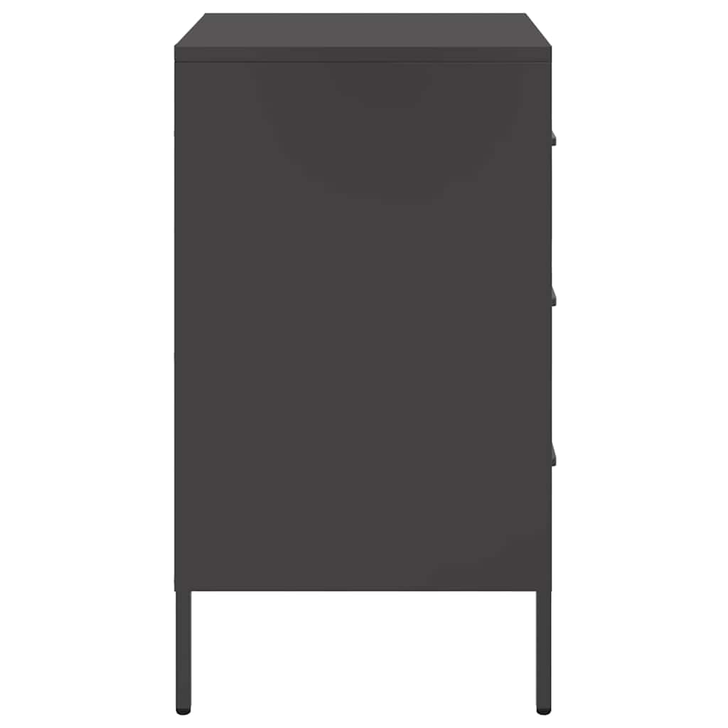 Bedside Cabinet Black 36x39x68 cm Steel