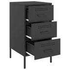 Bedside Cabinet Black 36x39x68 cm Steel