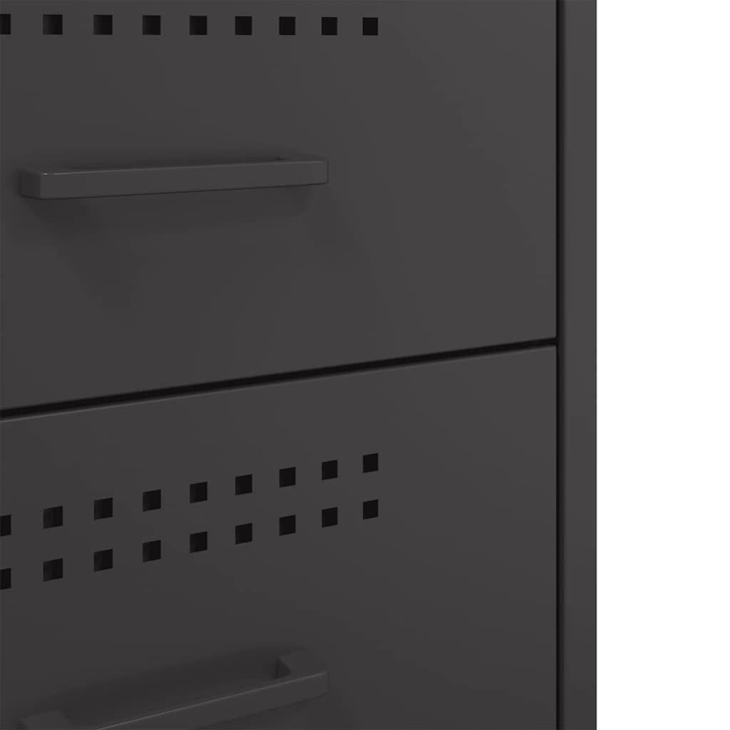 Bedside Cabinet Black 36x39x68 cm Steel