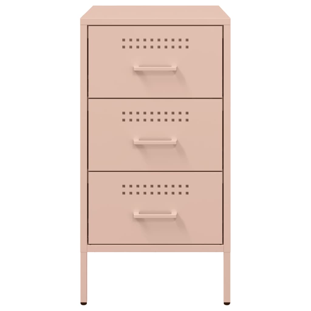 Bedside Cabinet Pink 36x39x68 cm Steel