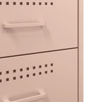 Bedside Cabinet Pink 36x39x68 cm Steel