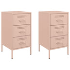 Bedside Cabinets 2 pcs Pink 36x39x68 cm Steel