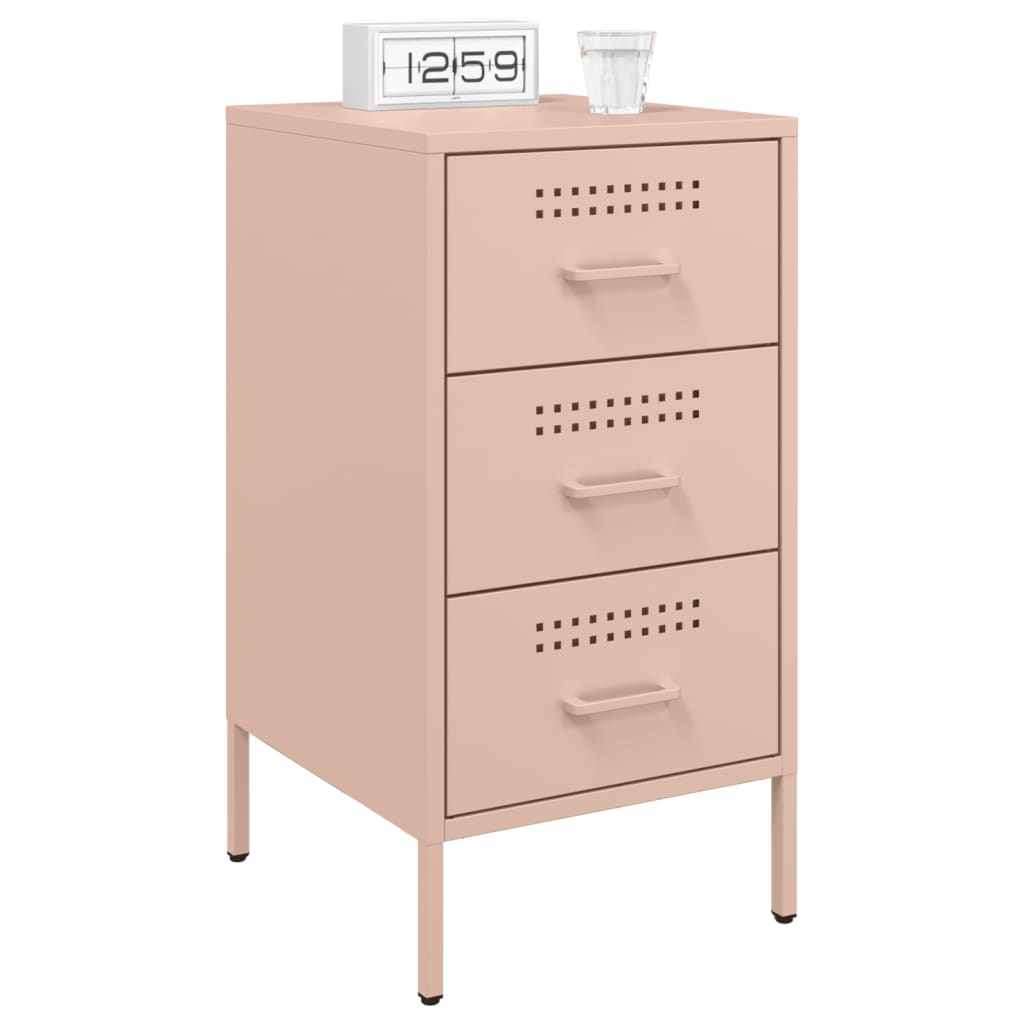 Bedside Cabinets 2 pcs Pink 36x39x68 cm Steel