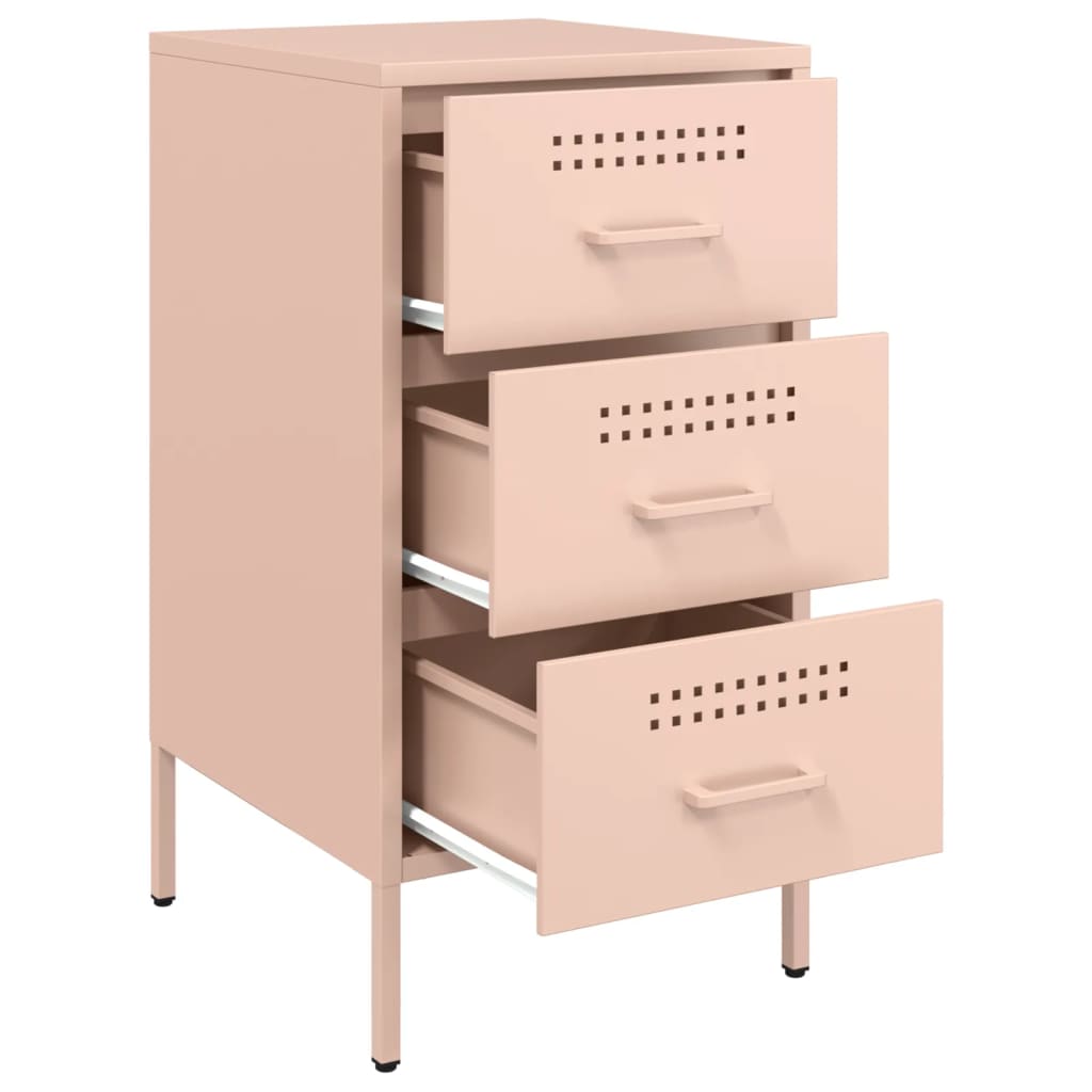 Bedside Cabinets 2 pcs Pink 36x39x68 cm Steel
