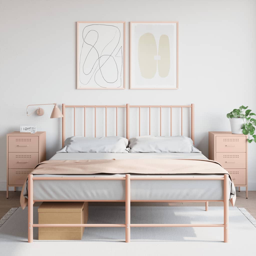 Bedside Cabinets 2 pcs Pink 36x39x68 cm Steel