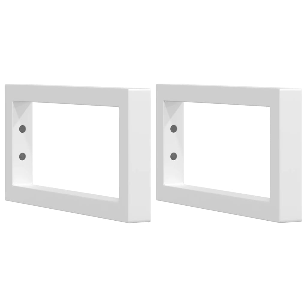 Shelf Brackets for Washbasin 2 pcs White Rectangular Steel
