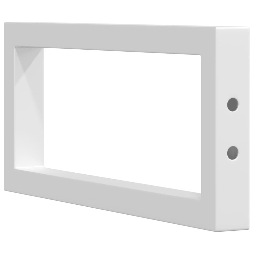 Shelf Brackets for Washbasin 2 pcs White Rectangular Steel