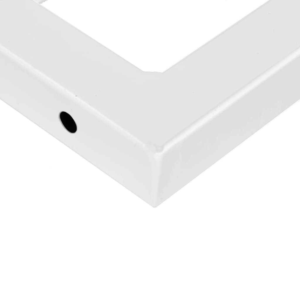 Shelf Brackets for Washbasin 2 pcs White Rectangular Steel