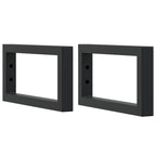 Shelf Brackets for Washbasin 2 pcs Black Rectangular Steel