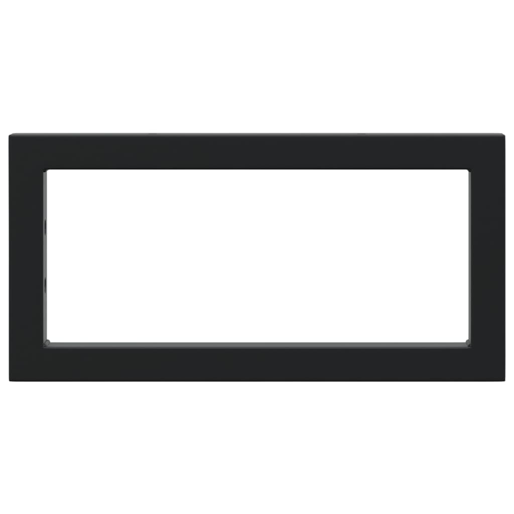 Shelf Brackets for Washbasin 2 pcs Black Rectangular Steel