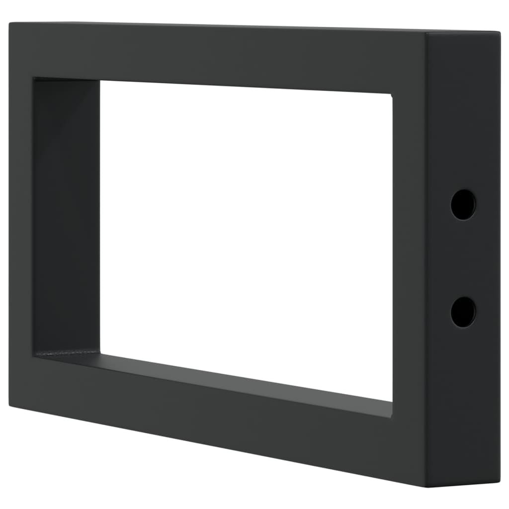 Shelf Brackets for Washbasin 2 pcs Black Rectangular Steel