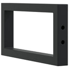 Shelf Brackets for Washbasin 2 pcs Black Rectangular Steel