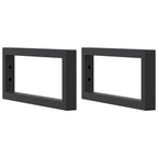 Shelf Brackets for Washbasin 2 pcs Black Rectangular Steel