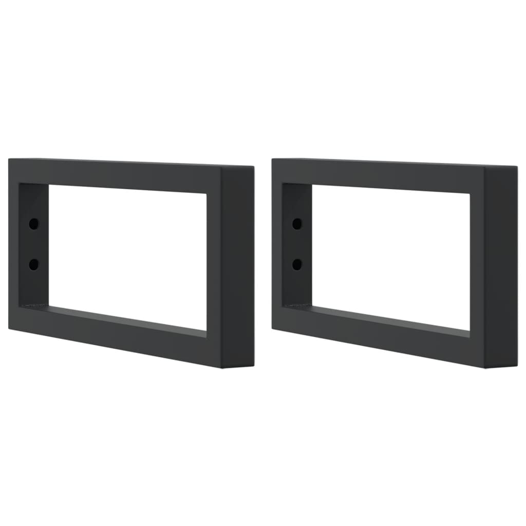 Shelf Brackets for Washbasin 2 pcs Black Rectangular Steel