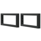 Shelf Brackets for Washbasin 2 pcs Black Rectangular Steel
